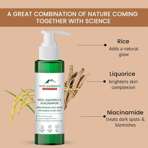Alps Goodness Rice Liquorice and Niacinamide Brightening Facewash